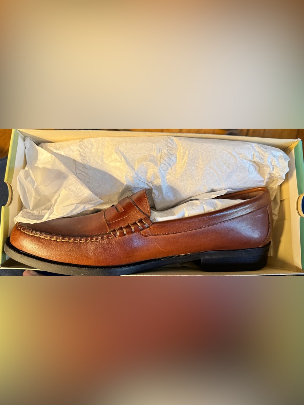 Trotters Women’s Leather Penny Loafers in Cognac Brown Sz 12